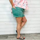 Judy Blue "Under The Sea" Frayed Hem Shorts-Lola Monroe Boutique