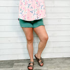 Judy Blue "Under The Sea" Frayed Hem Shorts-Lola Monroe Boutique