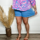 Judy Blue "Up High" Sky Blue Shorts-Lola Monroe Boutique