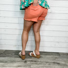 Judy Blue "Welcome to Miami" Melon Fray Hem Shorts-Lola Monroe Boutique