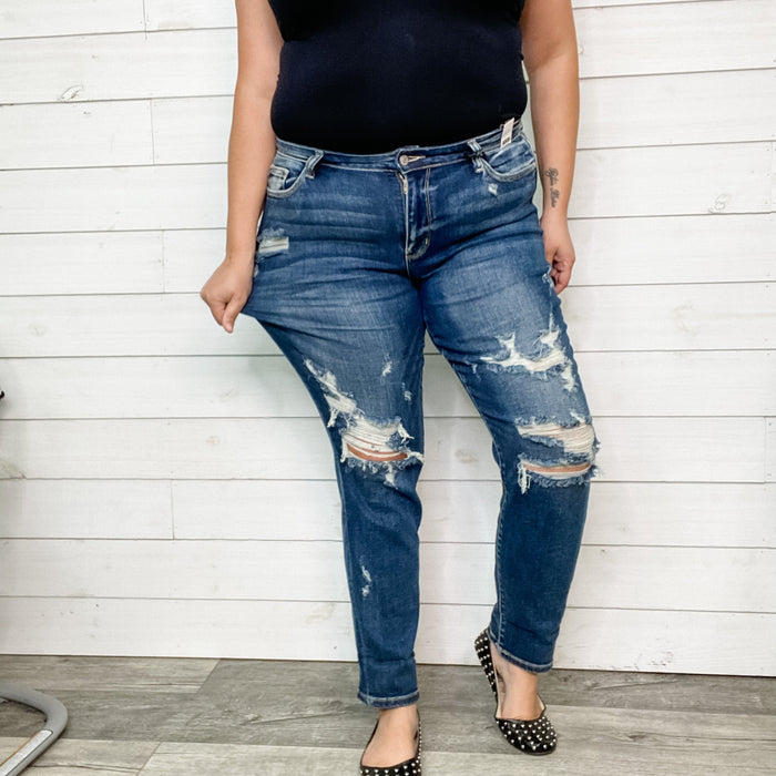Judy Blue "Welcome to the Party" Boyfriend Jeans-Lola Monroe Boutique