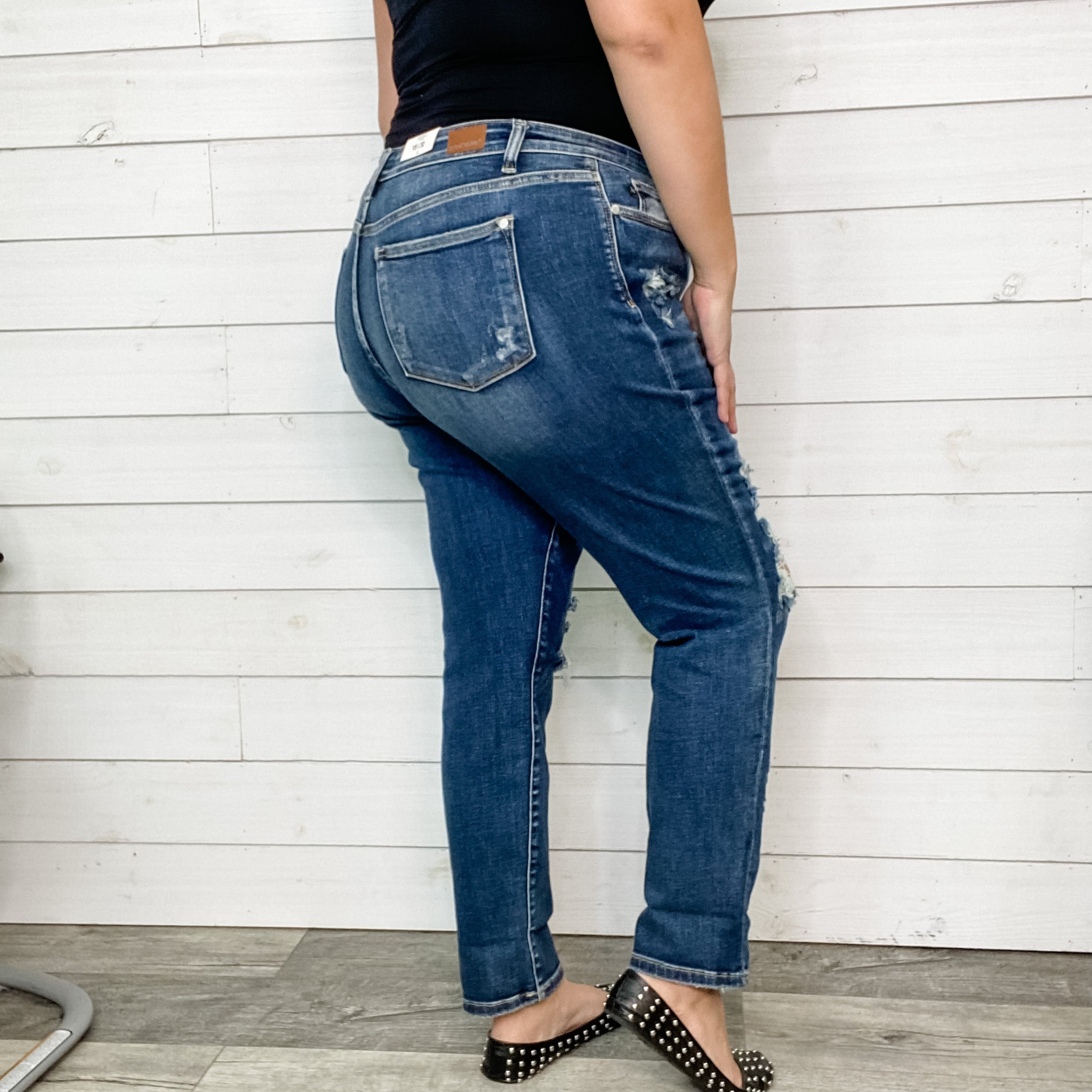 Judy Blue "Welcome to the Party" Boyfriend Jeans-Lola Monroe Boutique