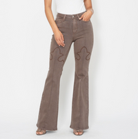 Judy Blue Western Brown Flares