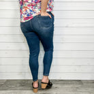 Judy Blue "Yoked and Stoked" Dark Wash Yoke Skinny Jeans-Lola Monroe Boutique