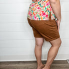 Judy Blue "You're A Wild One" Tummy Control Brown Bermuda Shorts-Lola Monroe Boutique