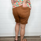 Judy Blue "You're A Wild One" Tummy Control Brown Bermuda Shorts-Lola Monroe Boutique