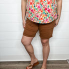 Judy Blue "You're A Wild One" Tummy Control Brown Bermuda Shorts-Lola Monroe Boutique