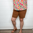 Judy Blue "You're A Wild One" Tummy Control Brown Bermuda Shorts-Lola Monroe Boutique