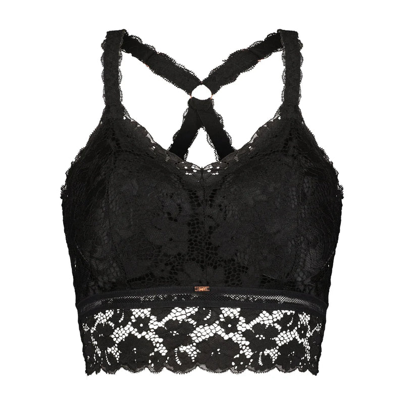 Juliette Racerback Lace Bralette (Black)