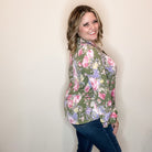 "Jump Right In" Ruffle Long Sleeve Collared V Neck with Button Detail-Lola Monroe Boutique