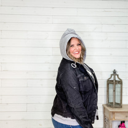"Jump Street" Denim Jacket with Removable Hood