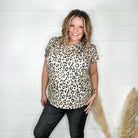 "Just The Beginning Chapter Two" Tulip Sleeve V Neck (Animal Print)-Lola Monroe Boutique