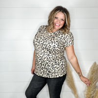 "Just The Beginning Chapter Two" Tulip Sleeve V Neck (Animal Print)-Lola Monroe Boutique
