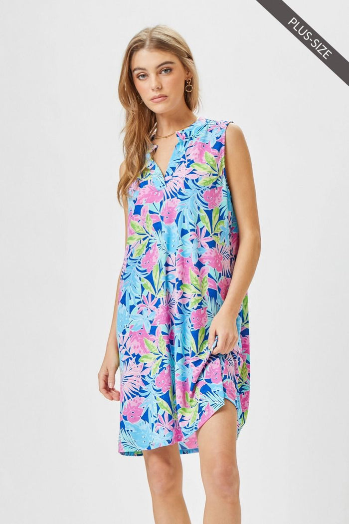 "Kale" Lizzy Sleeveless Dress with Pockets-Lola Monroe Boutique