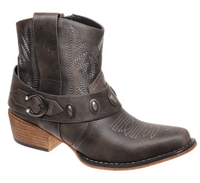 "Kaylee" Western Style Bootie (Charcoal)-Lola Monroe Boutique