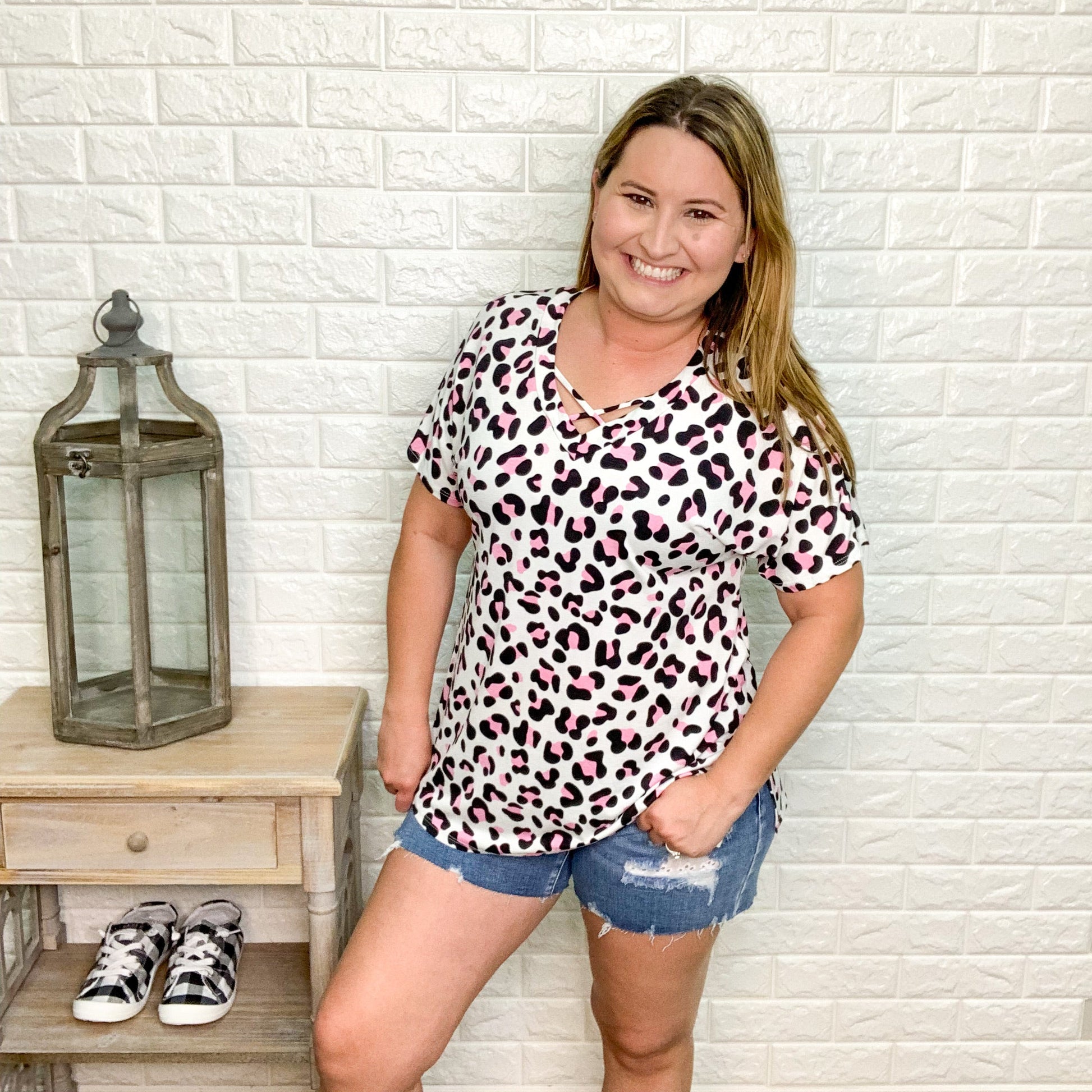 "Kendra" Animal Print V-Neck