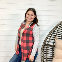 "Kick Off Your Boots" Button Up Buffalo Plaid Hoodie-Lola Monroe Boutique