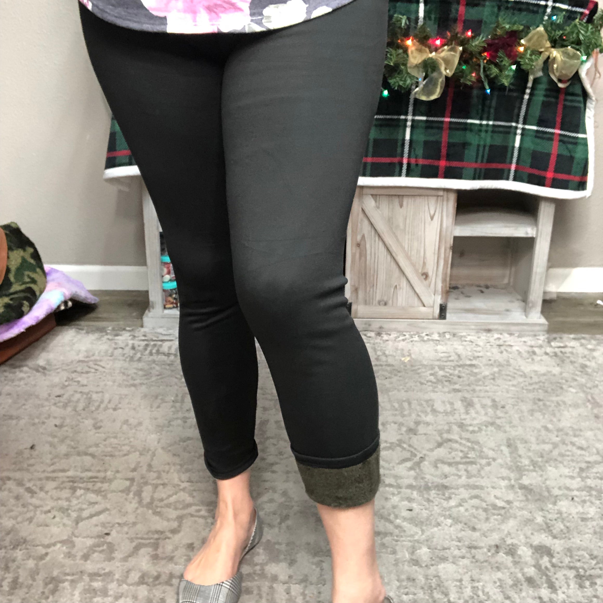 Kids Black Fleece Lined Leggings-Lola Monroe Boutique