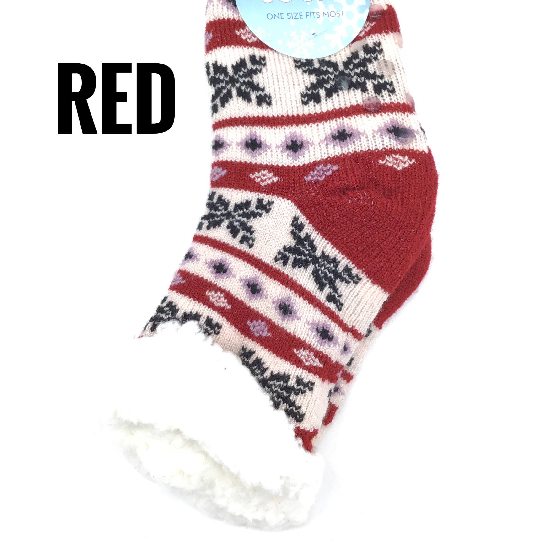 Kids Fuzzy Snowflake Socks (Multiple Colors)-Lola Monroe Boutique