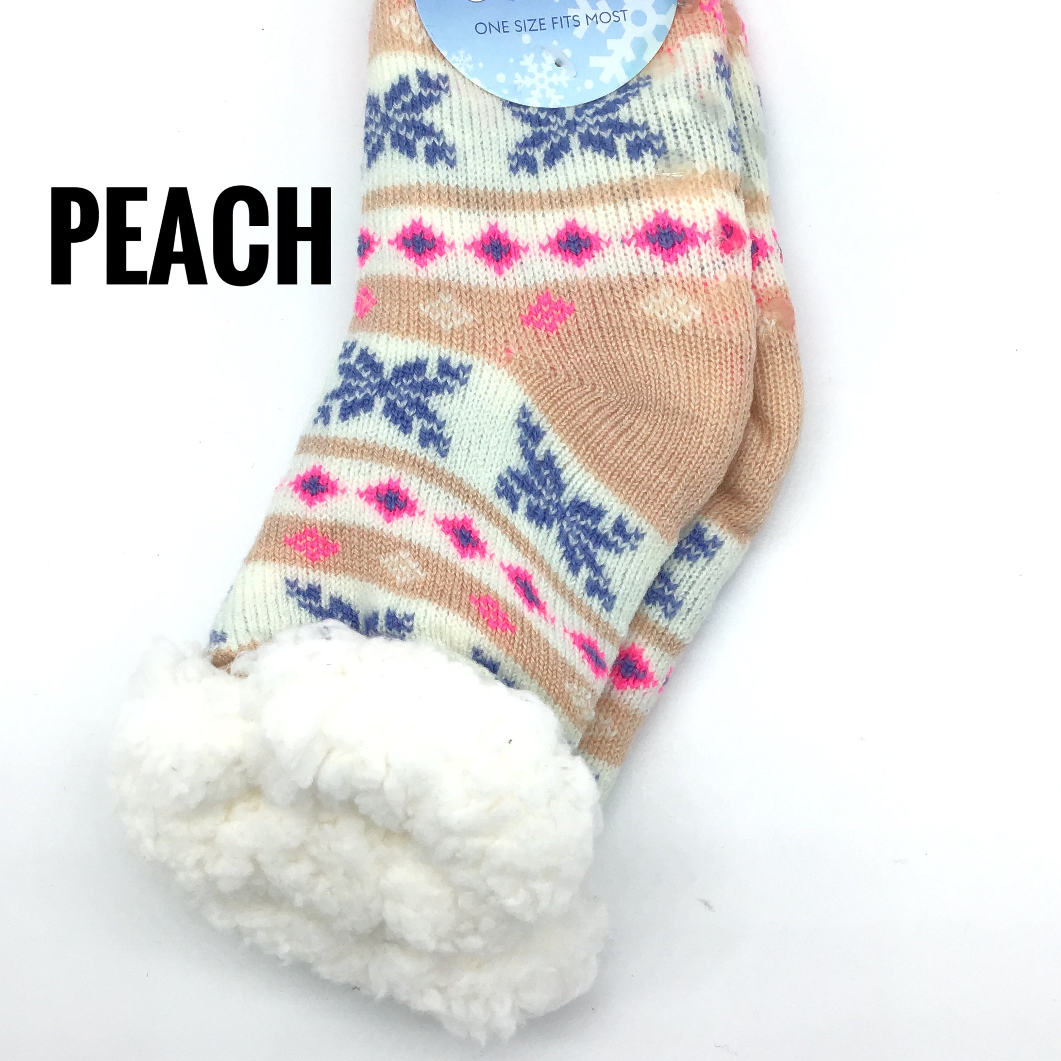 Kids Fuzzy Snowflake Socks (Multiple Colors)-Lola Monroe Boutique