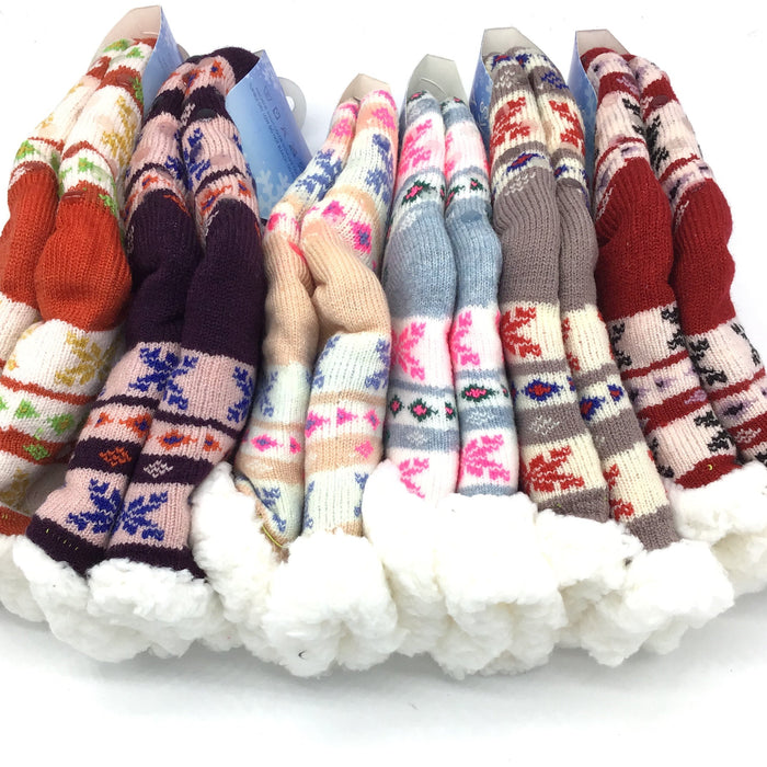 Kids Fuzzy Snowflake Socks (Multiple Colors)-Lola Monroe Boutique