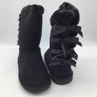 Kids Ribbon Lace Up Boot (Sizes 9 - 4)(Black)-Lola Monroe Boutique