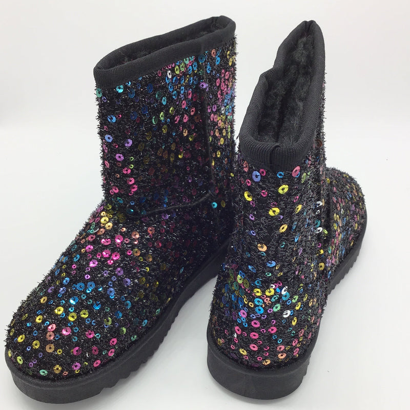 Kids Sequin Sparkle Boots (Rainbow) (Sizes 9 - 4)-Lola Monroe Boutique