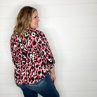 "Kiefer" Animal Print Lizzy 3/4 Sleeve Split Neck-Lola Monroe Boutique