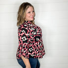 "Kiefer" Animal Print Lizzy 3/4 Sleeve Split Neck-Lola Monroe Boutique