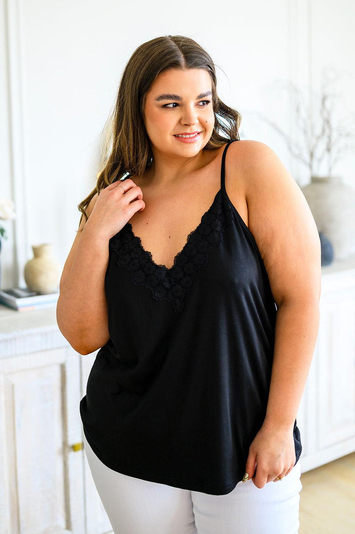 Lace Trim Shirley and Stone Adjustable Strap Cami (Multiple Colors)