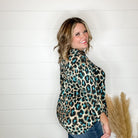 "Lair" Animal Print Lizzy 3/4 Sleeve Split Neck-Lola Monroe Boutique