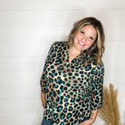 "Lair" Animal Print Lizzy 3/4 Sleeve Split Neck-Lola Monroe Boutique