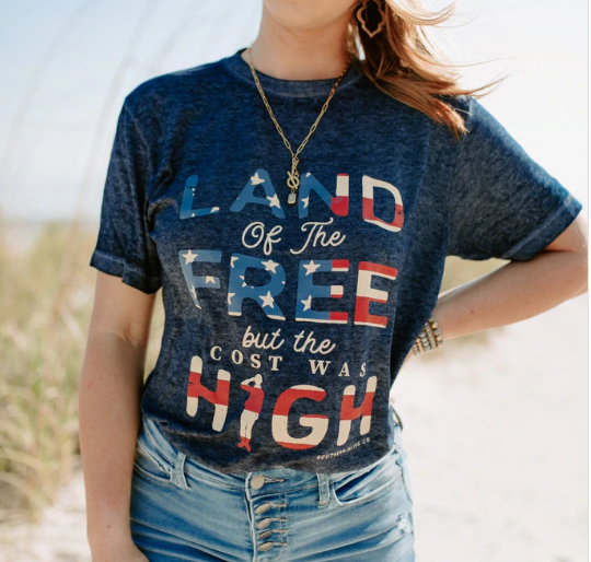 Land of The Free Graphic Tee-Lola Monroe Boutique