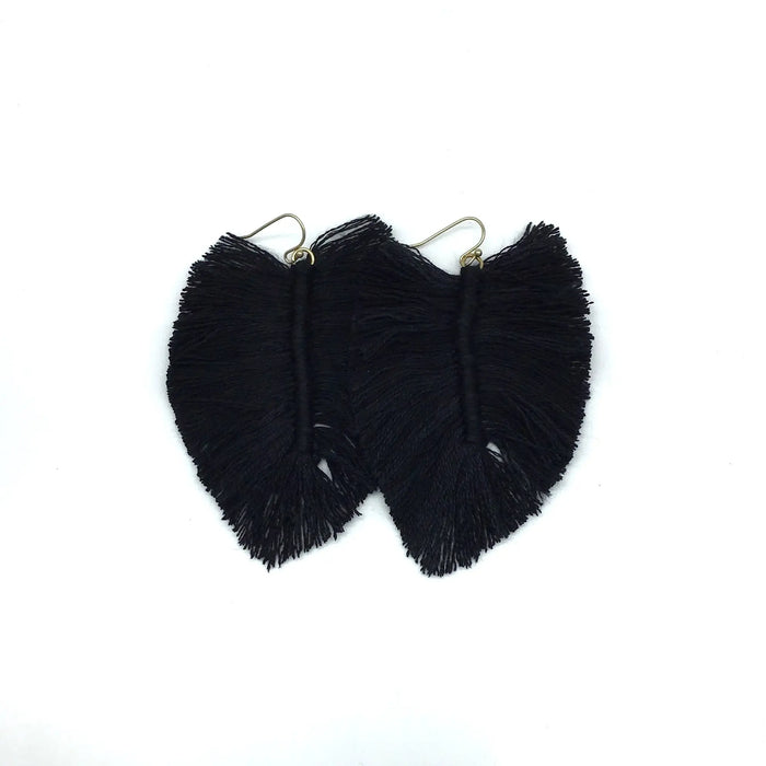 Leaf Fringe Drop Earrings (Multiple Colors Available)