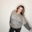 "Legit" Animal Print Long Sleeve Boxy Weekender-Lola Monroe Boutique