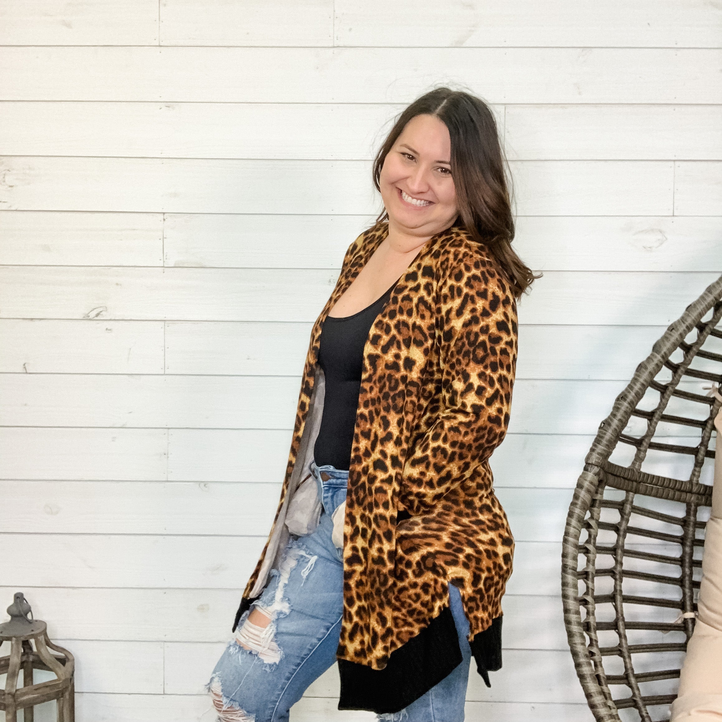 Leopard Is The New Black Animal Print Cardigan Brown Lola Monroe Boutique