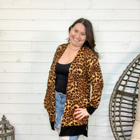 "Leopard Is The New Black" Animal Print Cardigan (Brown)-Lola Monroe Boutique