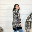 "Leopard Is The New Black" Animal Print Cardigan (Grey)-Lola Monroe Boutique