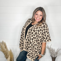 Leopard Pattern Kimono Sweater (Beige)-Lola Monroe Boutique