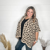 Leopard Pattern Kimono Sweater (Beige)-Lola Monroe Boutique