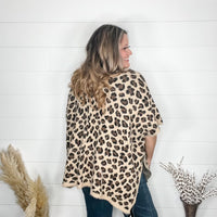 Leopard Pattern Kimono Sweater (Beige)-Lola Monroe Boutique