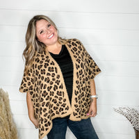 Leopard Pattern Kimono Sweater (Camel)-Lola Monroe Boutique