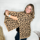 Leopard Pattern Kimono Sweater (Camel)-Lola Monroe Boutique