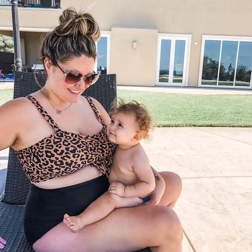 Leopard Print Swim Top