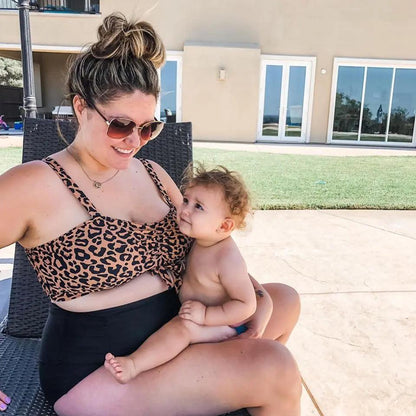 Leopard Print Swim Top