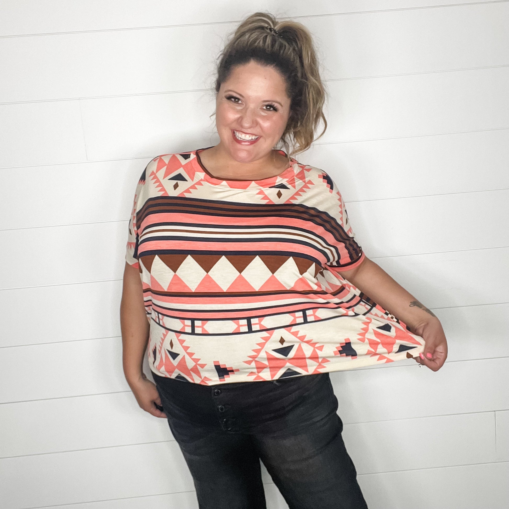 "Leslie" Cap Sleeve High Low Boxy Top