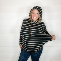 "Libby" Striped Hoodie with Faux Suede Elbow Patches-Lola Monroe Boutique