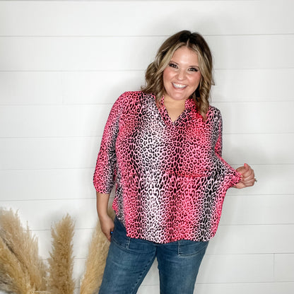 "Lightyear" Animal Print 3/4 Split Neck