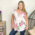 "Lila" V-Neck Floral Baby Doll (White)-Lola Monroe Boutique