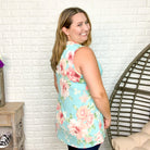 "Lily" Split Neck Floral Tank with Criss Cross Design-Lola Monroe Boutique